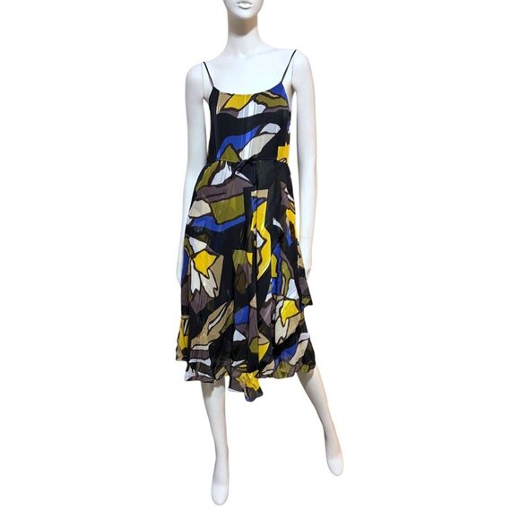 French Connection Dresses & Skirts - Y2K French Connection Midi Dress 8 Asymmetric Abstract Color Block Sundress